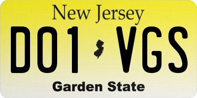 NJ license plate D01VGS