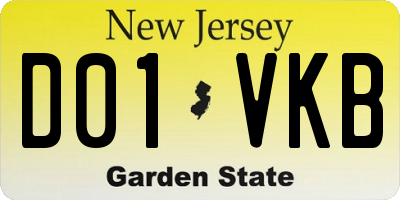 NJ license plate D01VKB