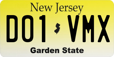 NJ license plate D01VMX