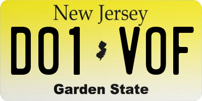 NJ license plate D01VOF