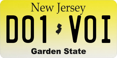 NJ license plate D01VOI