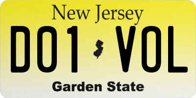 NJ license plate D01VOL