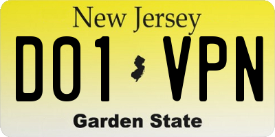 NJ license plate D01VPN