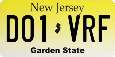 NJ license plate D01VRF
