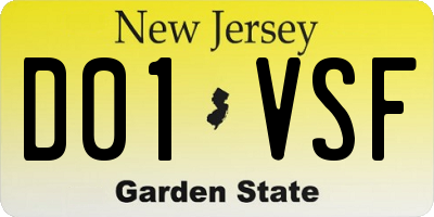 NJ license plate D01VSF