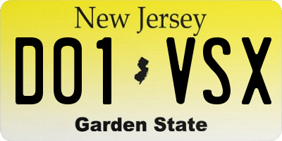 NJ license plate D01VSX
