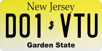 NJ license plate D01VTU
