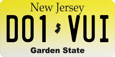 NJ license plate D01VUI