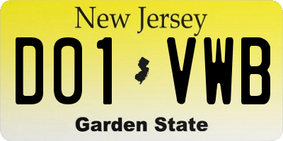 NJ license plate D01VWB