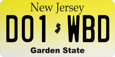 NJ license plate D01WBD