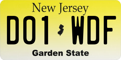 NJ license plate D01WDF