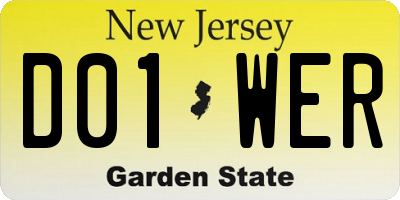 NJ license plate D01WER
