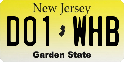 NJ license plate D01WHB