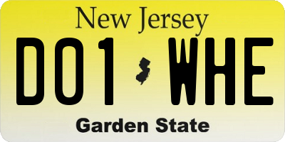 NJ license plate D01WHE
