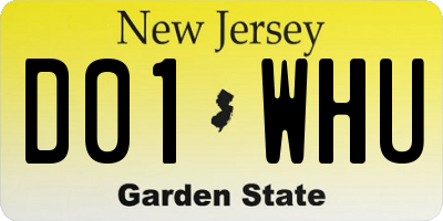 NJ license plate D01WHU