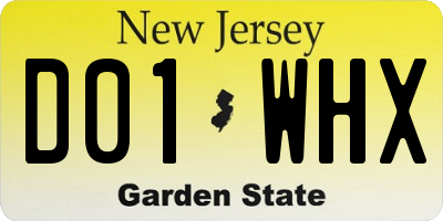 NJ license plate D01WHX