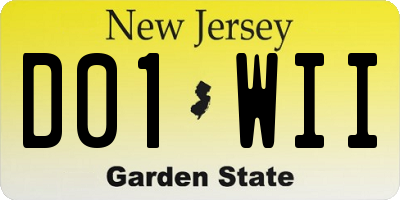 NJ license plate D01WII