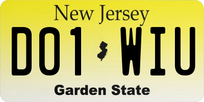 NJ license plate D01WIU