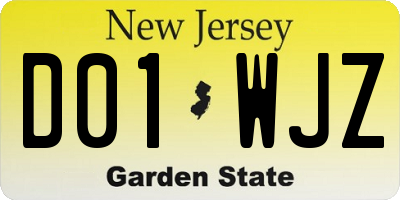 NJ license plate D01WJZ