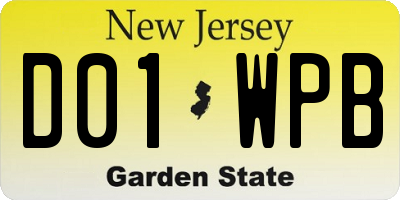 NJ license plate D01WPB