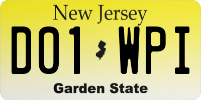 NJ license plate D01WPI