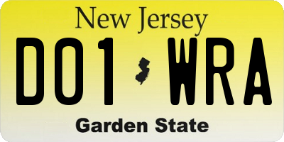 NJ license plate D01WRA