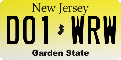 NJ license plate D01WRW