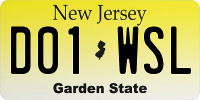 NJ license plate D01WSL
