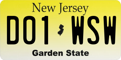 NJ license plate D01WSW