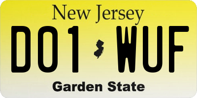 NJ license plate D01WUF