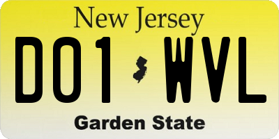 NJ license plate D01WVL