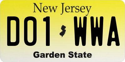 NJ license plate D01WWA