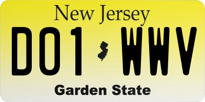 NJ license plate D01WWV