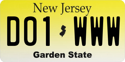 NJ license plate D01WWW