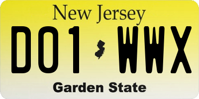 NJ license plate D01WWX