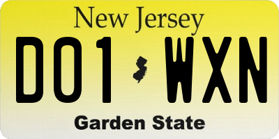NJ license plate D01WXN