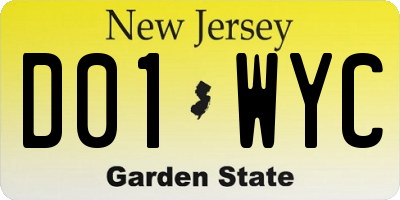 NJ license plate D01WYC