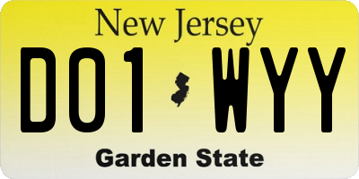 NJ license plate D01WYY