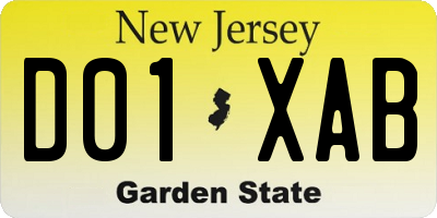 NJ license plate D01XAB