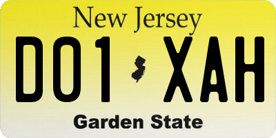 NJ license plate D01XAH