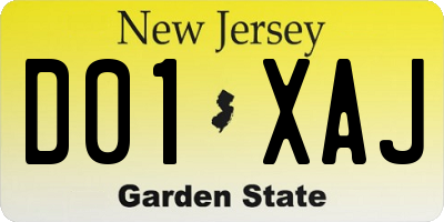 NJ license plate D01XAJ