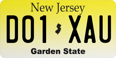 NJ license plate D01XAU