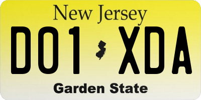 NJ license plate D01XDA