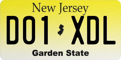 NJ license plate D01XDL
