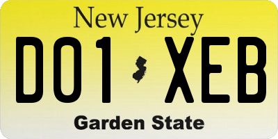 NJ license plate D01XEB