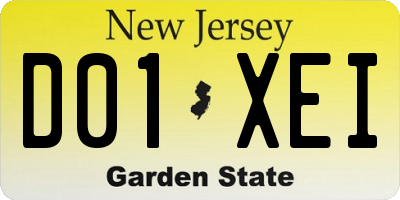 NJ license plate D01XEI