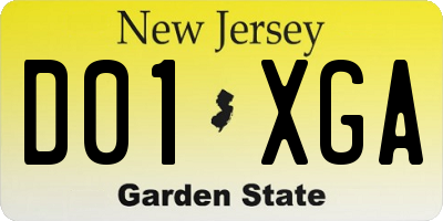 NJ license plate D01XGA