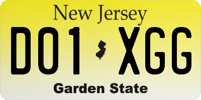 NJ license plate D01XGG