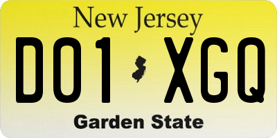 NJ license plate D01XGQ