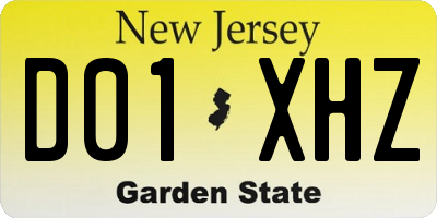 NJ license plate D01XHZ